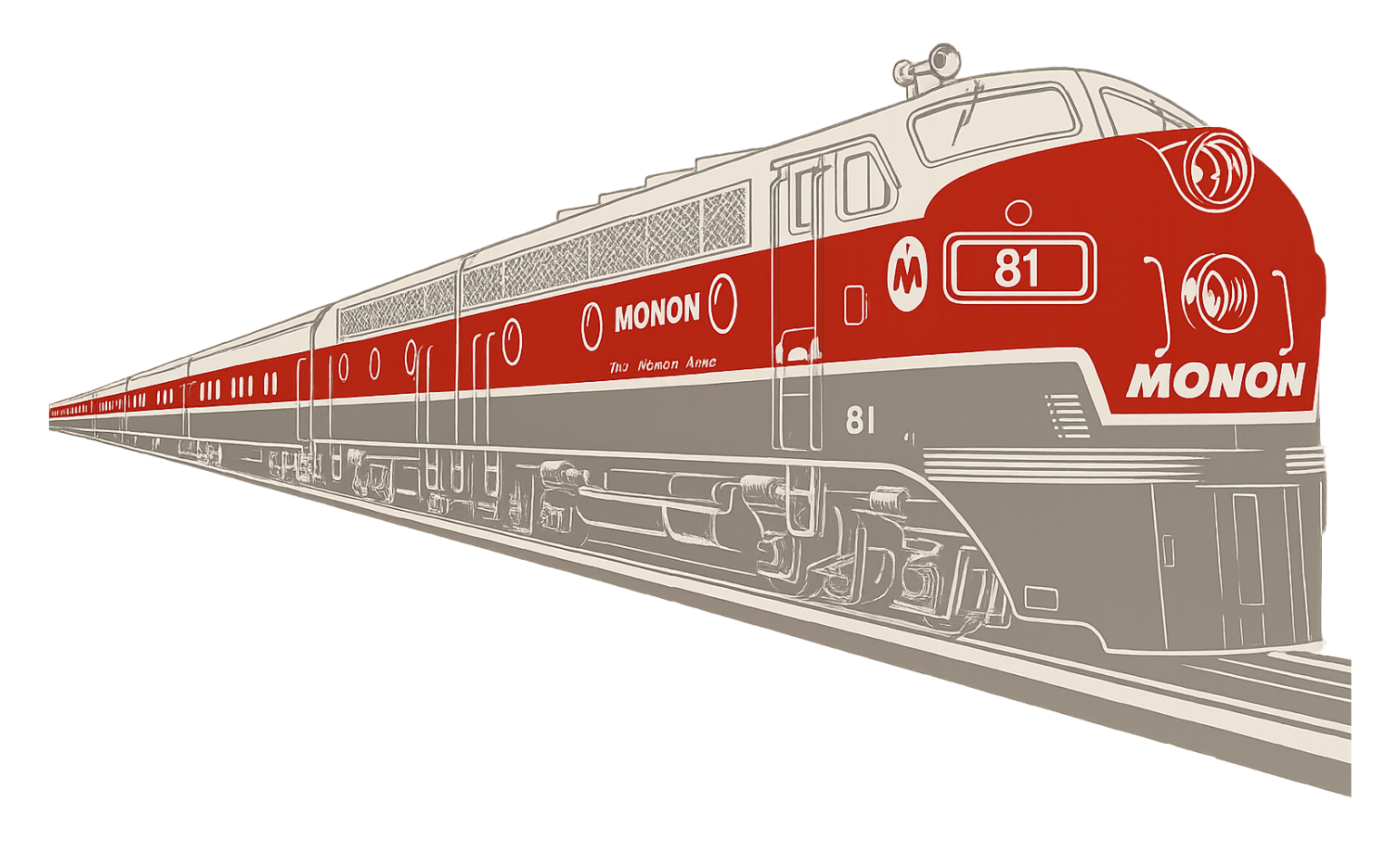 Monon Train w/ The Hoosier Line text